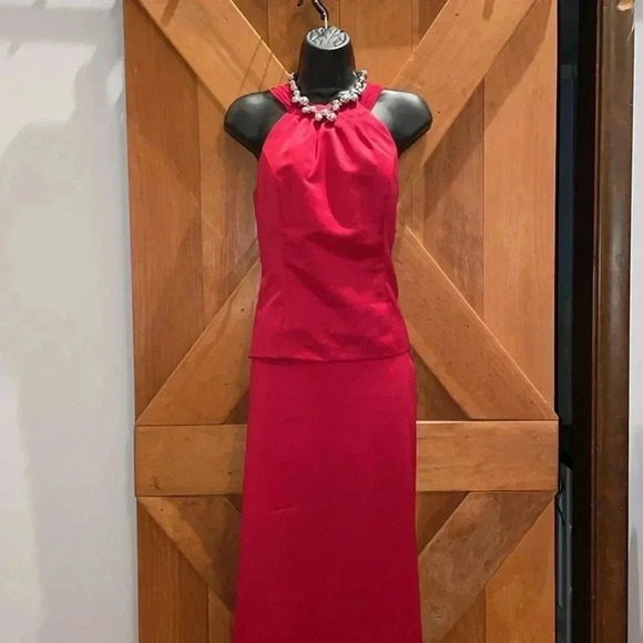 David’s Bridal-Cherry Red 2 pc - Picture 1 of 9